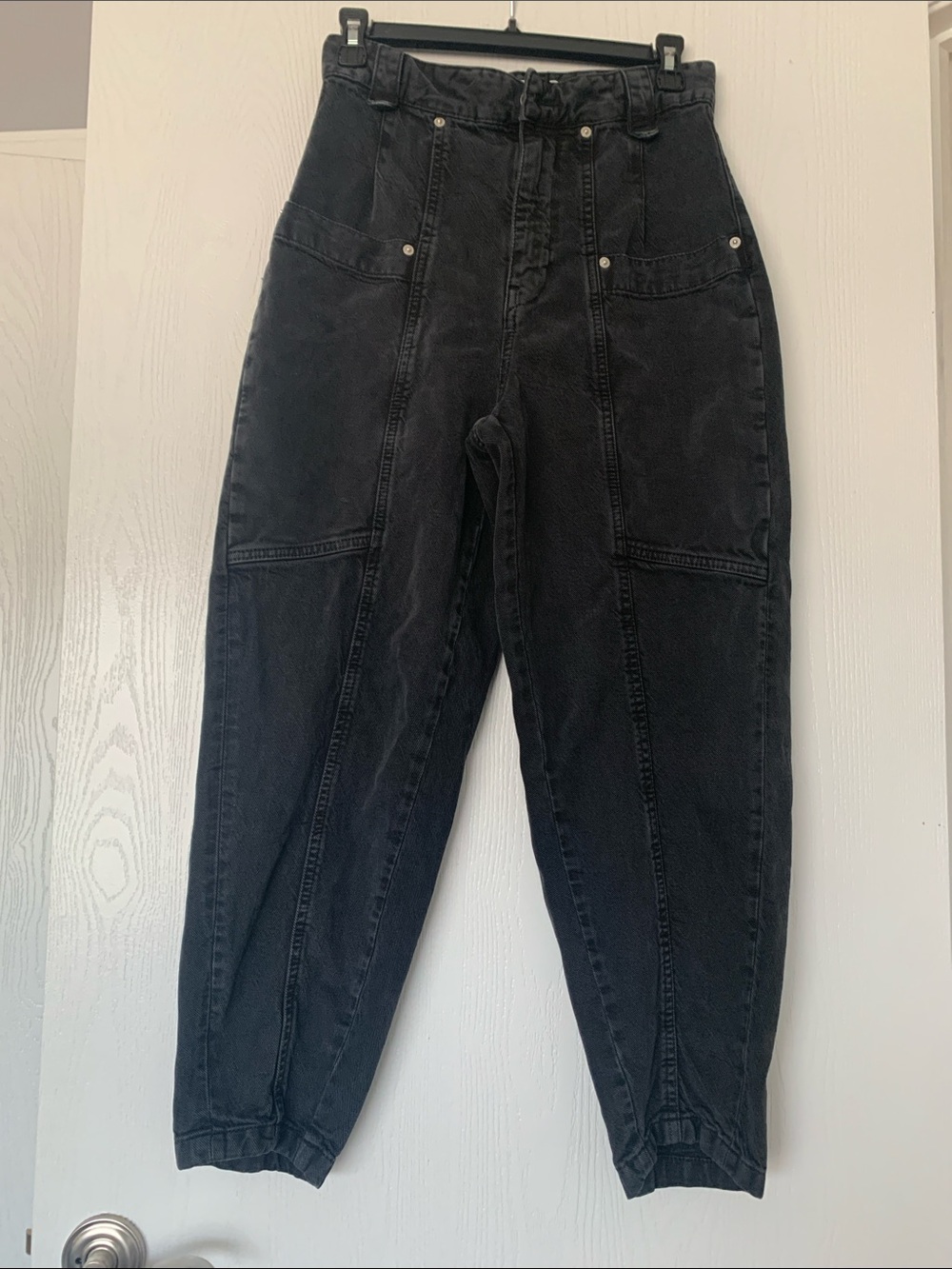 Zara women’s High-Waist Black Utility Jeans